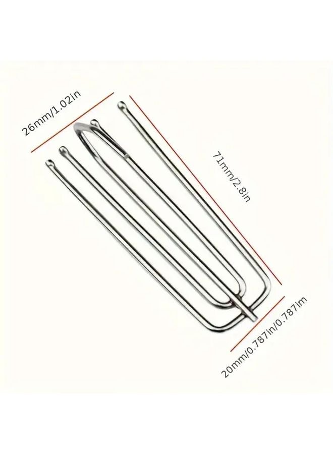 5Pcs Stainless Steel Curtain Hooks Pinch Pleat Holders For Drapes Shower Window Curtains - Image 3